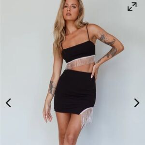 Two piece Call On Me Diamante Fringe